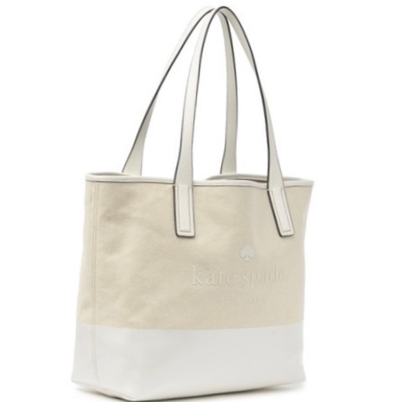 Kate Spade ♠️ NWT White Logo Tote Bag - Picture 3 of 8